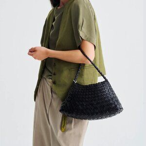 Dragon Diffusion Rosanna Woven Patent Leather Shoulder Bag